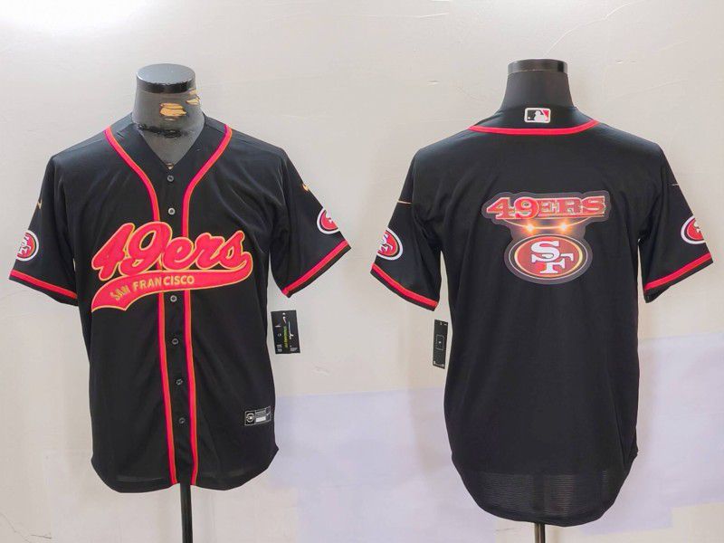 Men San Francisco 49ers Blank Black gold Joint Name 2024 Nike Limited NFL Jersey style 9018